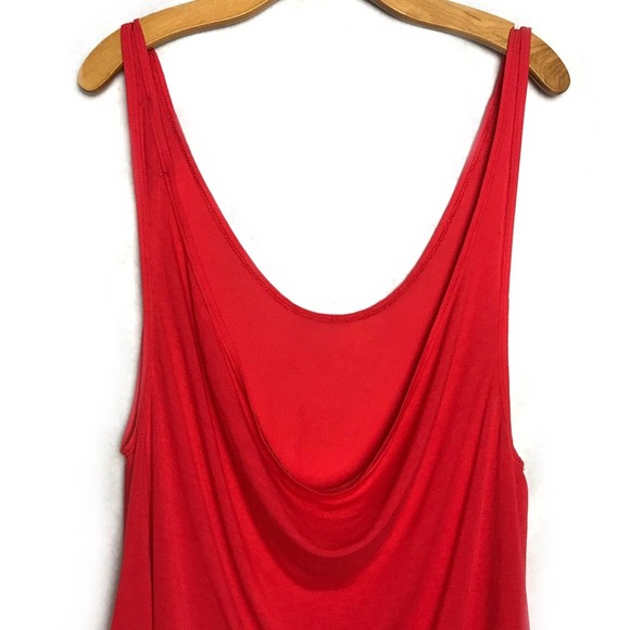 Foreign Exchange | Red Tank Top with Draping Back - Picture 4 of 7
